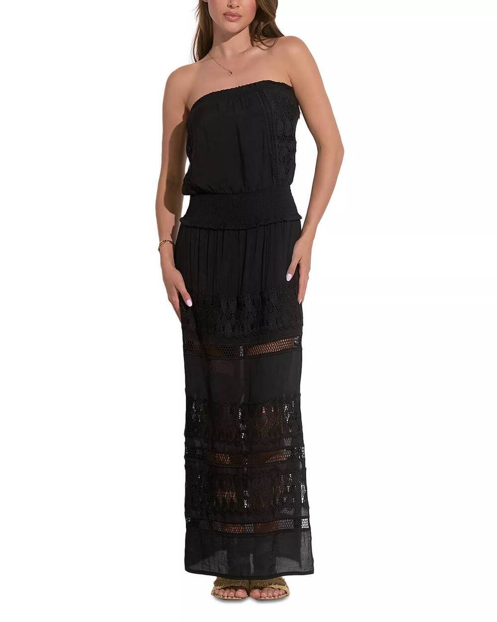 NEW ELAN strapless maxi dress in black